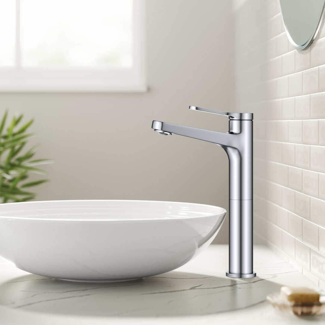 KRAUS Indy Bathroom Faucet For Vessel Sink In Spot-Free With Single Handle, Pop Up Drain And Supply Lines